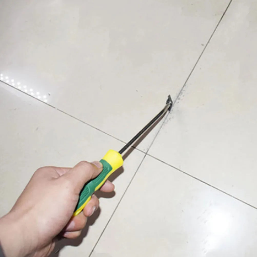 2Pcs Tile Joint Tool High Tungsten Steel Construction Easy Grip Handle Tile Gap Cleaning Tool for Bathroom