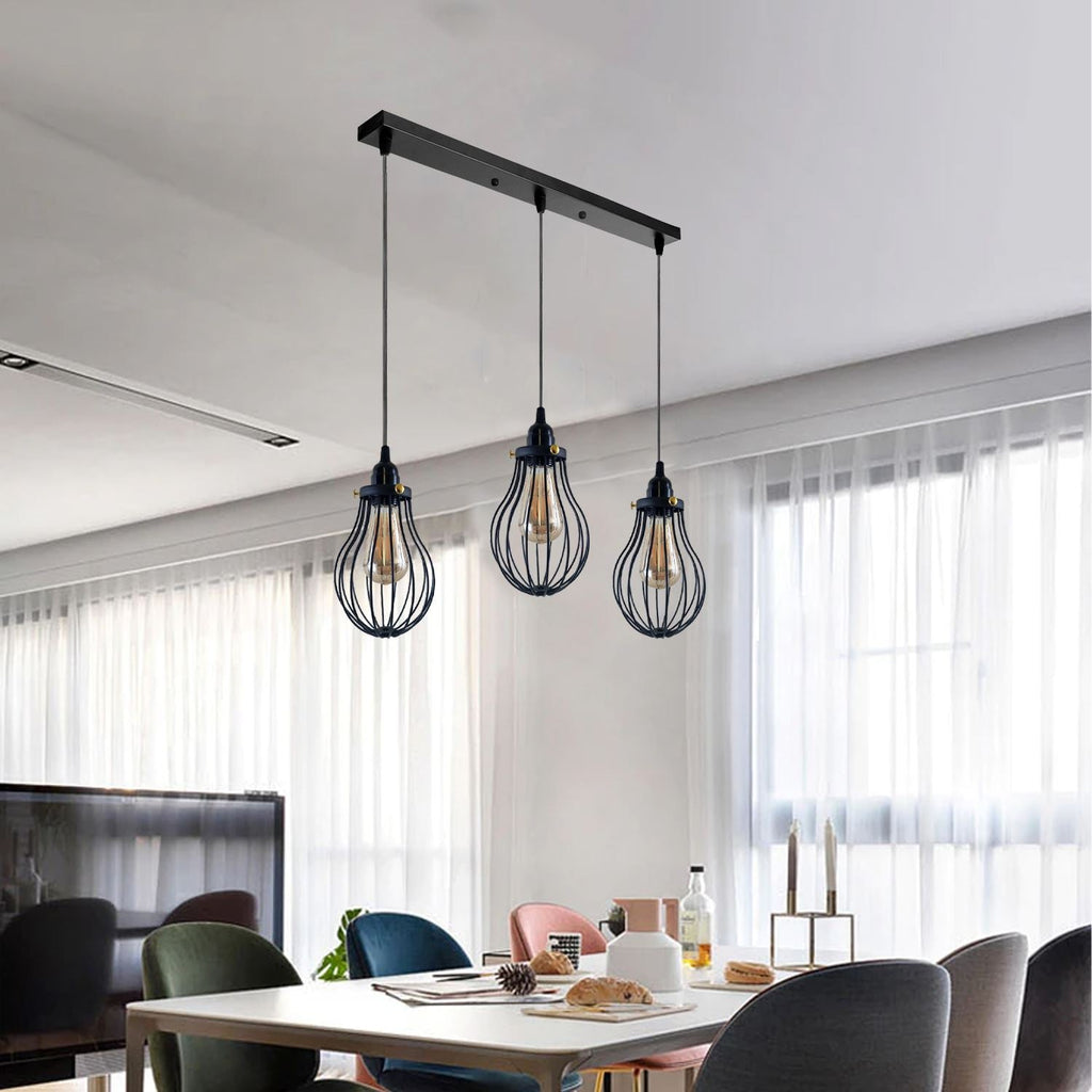 Black Cage Pendant Light Kitchen E27 ~3398