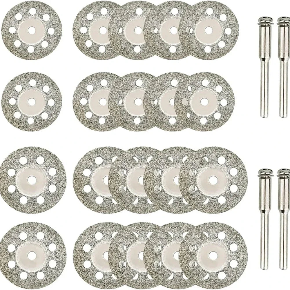 12pcs 22mm Diamond Cutting Disc 3mm Grinding Wheel Mandrel for Metal Cutting Rotary Tool Electric Grinder Parts\';]