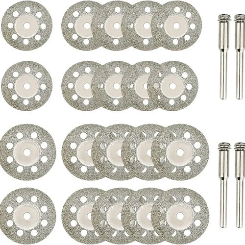 12pcs 22mm Diamond Cutting Disc 3mm Grinding Wheel Mandrel for Metal Cutting Rotary Tool Electric Grinder Parts\';]
