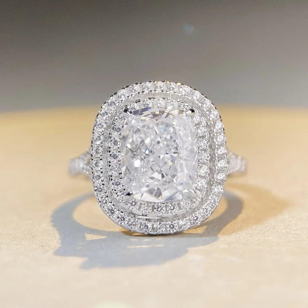 Eldorado Gold  Luxury Solid Platinum PT950 Women's Diamond Ring Ring Full Diamond Moissanite Diamond Ring