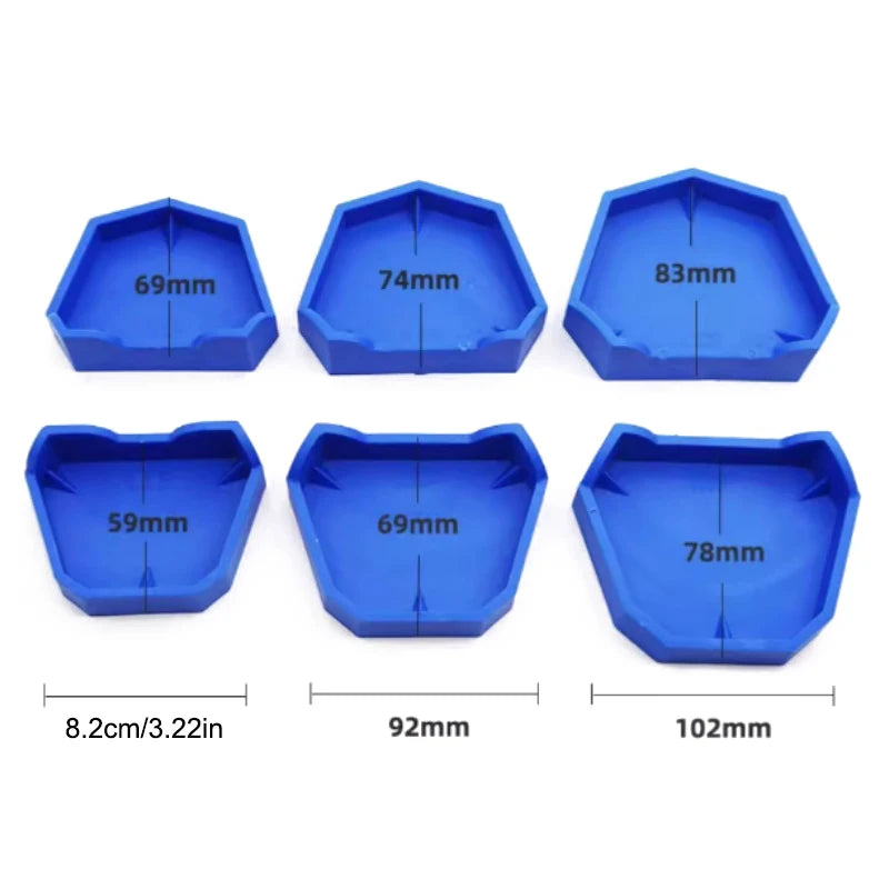 2/6Pcs Silicone  Dental Model Base Set Silicone Plaster Model Base Dental Lab Denture Impression Tray Former Base Dentist Tools