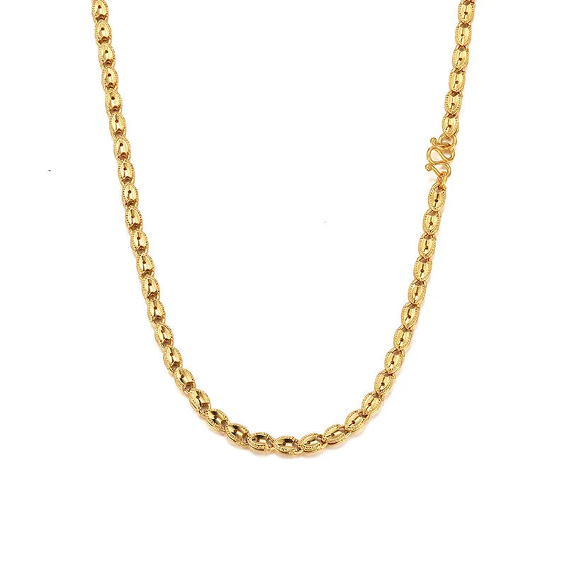 Luxury 24K 9999 Pure Gold real gold Women's Fashion Love Necklace