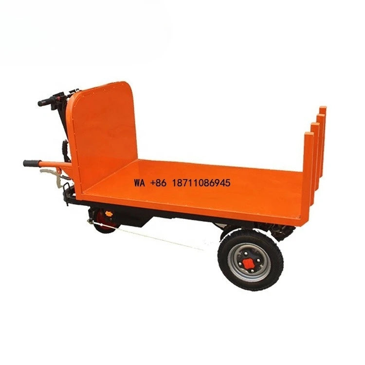 Dumper Cart Transport Flatbed Trolley Construction Site Brick Tool Trolley 3 Wheels Battery Power Electric Mini