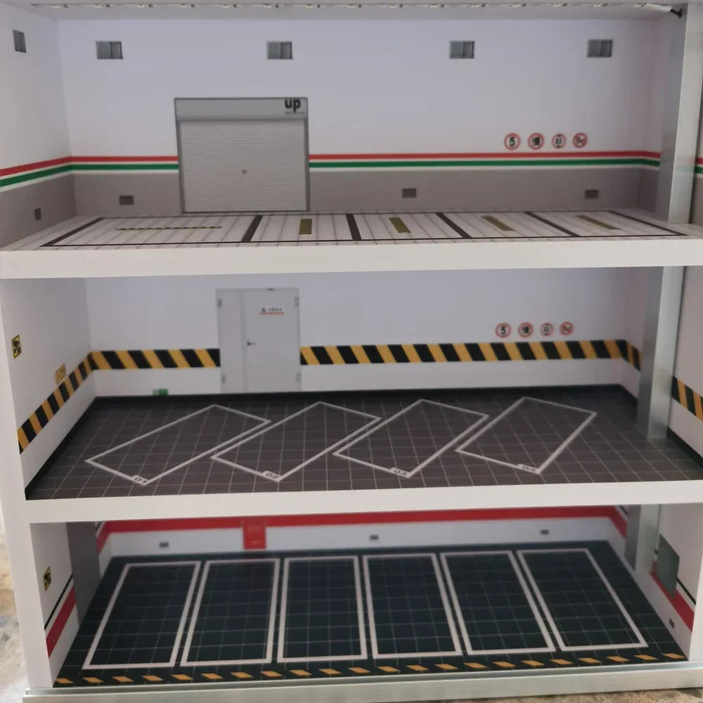 3-Layer Model Car Display Case Garage Display Cabinet 1: 64 Diecast Model Car Display Case W/ LED Light