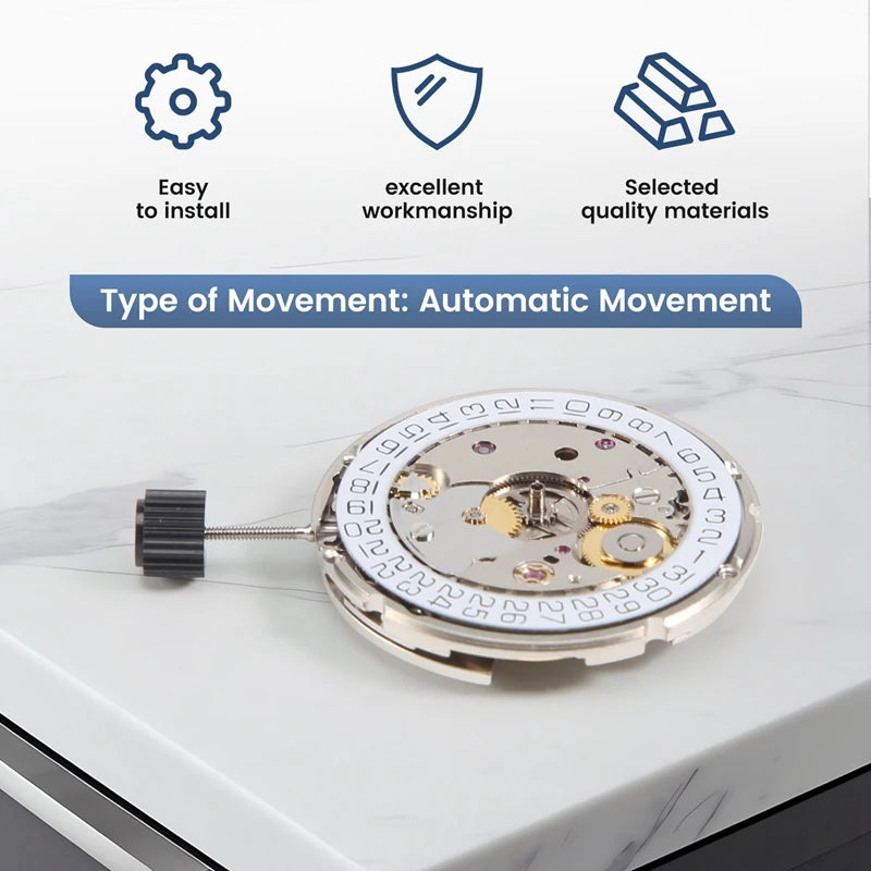 for ETA 2824-2 SELLITA SW200 White 3H Mechanical Watch Clock Movement-A49I