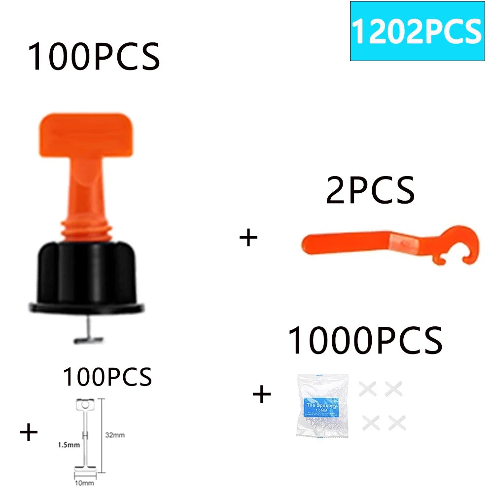 11-1202PCS Floor Tile Leveling System Clips Construction Tool Set Leveler Adjuster Tile Wall Laying Manual Tools Locator Spacers