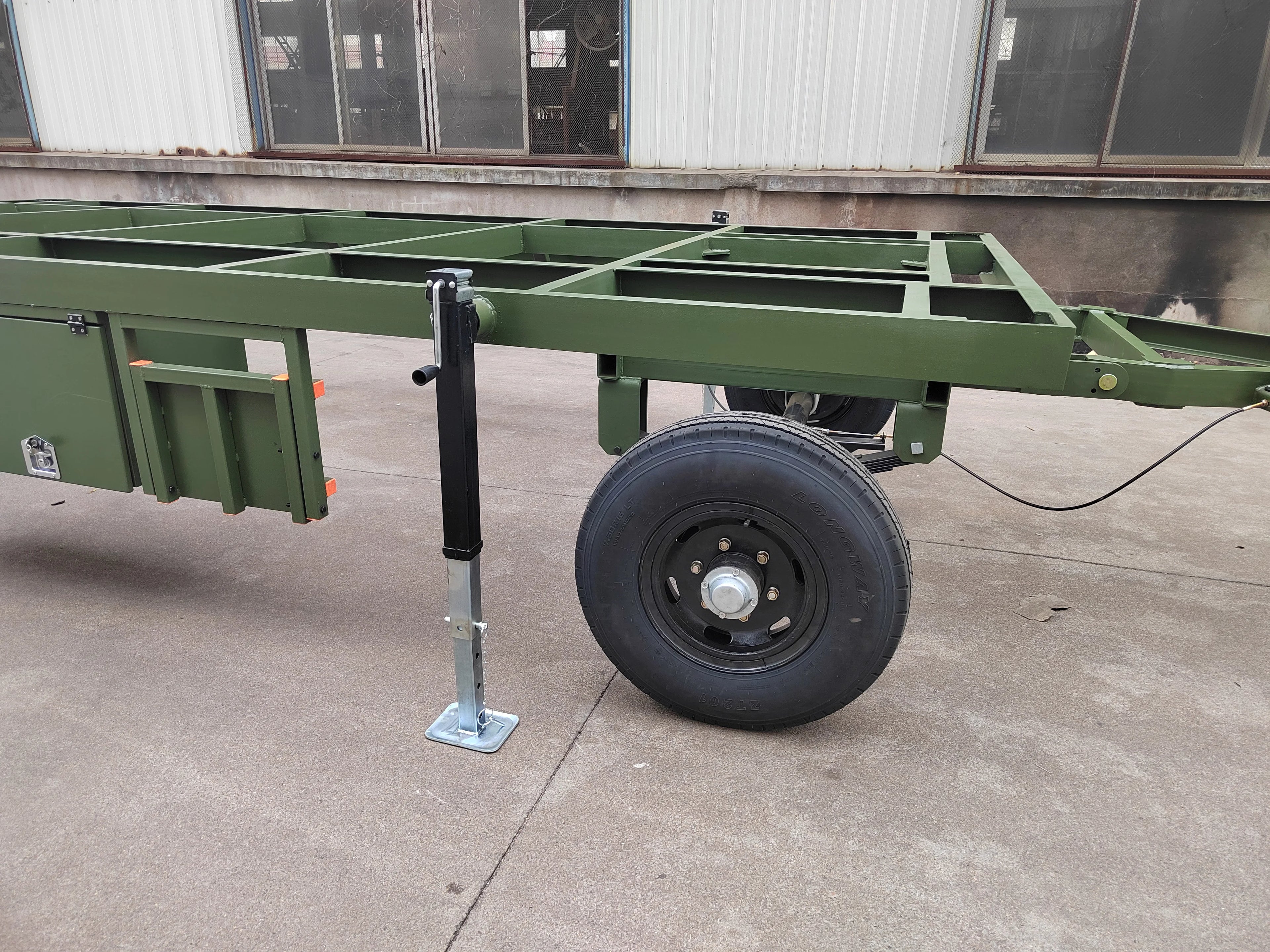 （Factory Direct Sale）Heavy Duty Tandem Trailer Max OEM Steel Truck  Container Trailer Frame House Base Trailer Chassis
