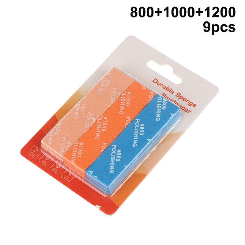9Pcs/set 400~1200 Semi-rigid Sanding Sticks For Assembling Model Build Tools Hobby DIY MS-E Plastic Model Polishing Rod