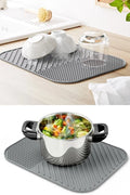 Silicone Dish Drying Mat Tray Kitchen Drainer Pad Heat Resistant Count