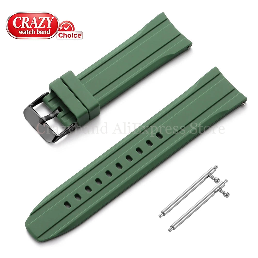 Soft Silicone Watch Band Bracelet for Seiko for Citizen for Casio Women Men‘s Wrist Belt High Elasticity Bracelet 20mm22mm Strap